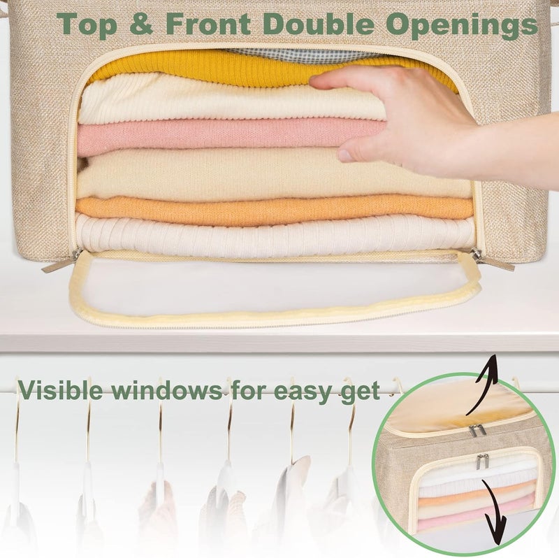 ifeolo 22L Cashmere Sweater Storage Bag And Natural Cedar Ball | BREATHABLE Cashmere Protection Pouch Friendly For Merino Wool/Knit Sweater Storage for Closet Shelf Stackable Knitwear Wool Clothes Organizer - Image 4